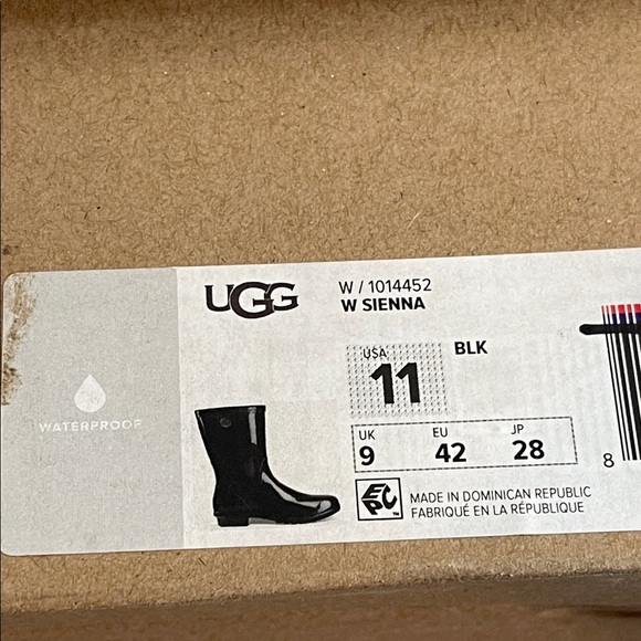 UGG Sienna Rain Boot Waterproof Black High-Gloss Finish Size 11 NEW - Picture 14 of 16